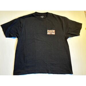ZACH BRYAN Men's 2XL Black 'American Heartbreak' Pocket T-Shirt 100% Cotton